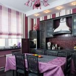 Fioletowy kolor we wnętrzu kuchni