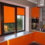 Oranžová barva v designu kuchyně