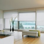 Decorating a panoramic window with roller blinds