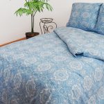 Blue bed set for a double bed