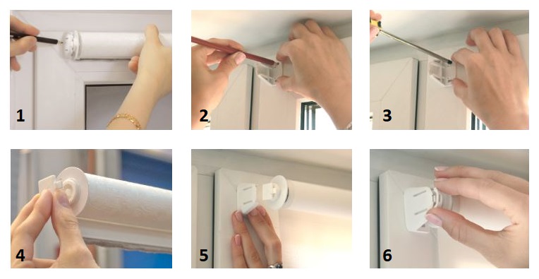 Pag-install ng mga roller blinds sa frame na may screws
