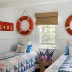 Lifebuoys over the headboards of cots