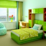 רישום חדר ילדים בגוונים ירוקים