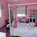 Pink walls in the bedroom of a preschool girl