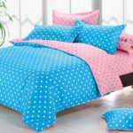Pink and blue bed set