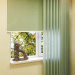 Combination of vertical blinds with roller blinds