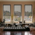 Translucent curtains on the windows of the living room
