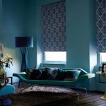 Thick fabric curtains in the living room windows