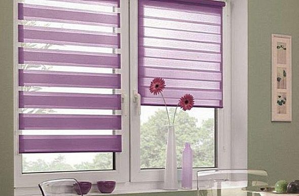 Blinds of lilac color