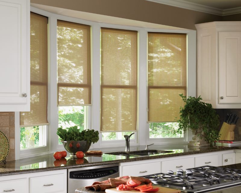 Design of the kitchen window roller blinds