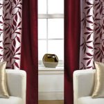 Curtains burgundy in the interior