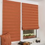 Cloth blinds on 2 doors