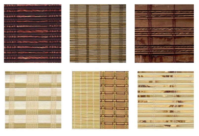 Variant of pictures on bamboo curtains