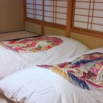 Geleneksel yataklar olmadan Japon yatak odası