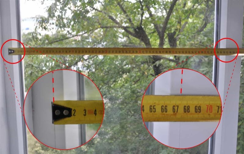 Measuring the width of the open curtain