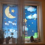 Month and stars on cassette curtains