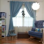 Curtains polka dots and blue curtains in the nursery