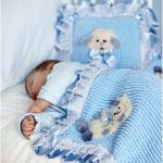 Blue blanket and pillow with a lamb with your own hands