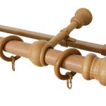 Záclonová tyč dvojitá dřevěných dílů pro záclony