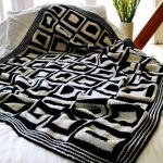 Soft white and black patchwork bedspread