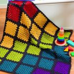 Crocheted squares with different yarns