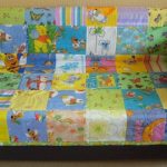 Cover on a children's sofa from shreds with children's drawings