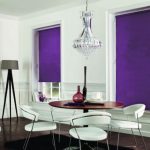 Purple color in the living room interior