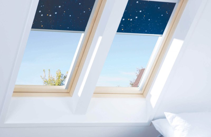 Skylights with space curtains