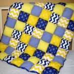 Blue and yellow volume blanket in nautical style