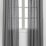Dark gray curtains for the balcony door