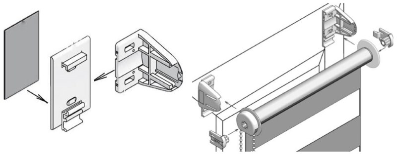 Zařízení pro montáž konzol a závěsných závěsů pro lepicí pásku