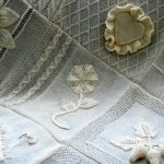 Strikkede elementer med strikkepinde til patchwork covers