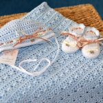Knitted set on an extract in blue color