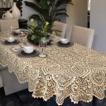 Openwork oval tablecloth