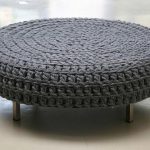 Knitted bench seat for the floor