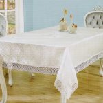 White tablecloth with lace edges