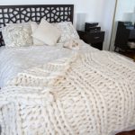White plaid handmade large knit
