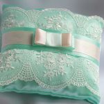 Turquoise pad with white lace for rings