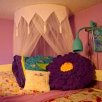Large flower pillow in the interior