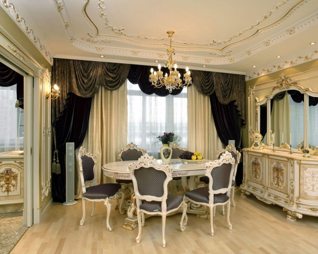 Klasický styl obývací pokoj jídelní kout
