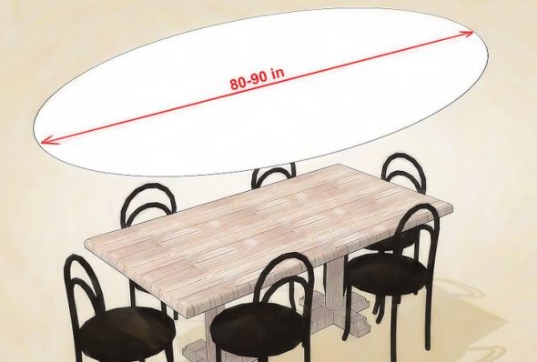 Oval şekilli masa örtüsü