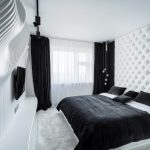 Czarny aksamit w nowoczesnym stylu sypialni