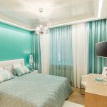 Turquoise wall in bedroom design