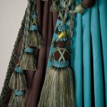 Beautiful garters for curtains turquoise color