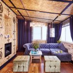 Dokončování dřevotřískových stěn a stropu obývacího pokoje