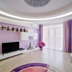 Lila renklerde salon tasarımı