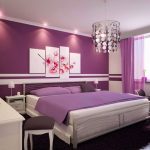 Projekt sypialni w kolorze fioletowym