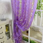 Lilac sheer tulle curtain