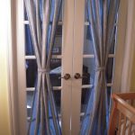 Curtains on the door with glass inserts