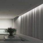 Kurtina sa estilo minimalist na living room